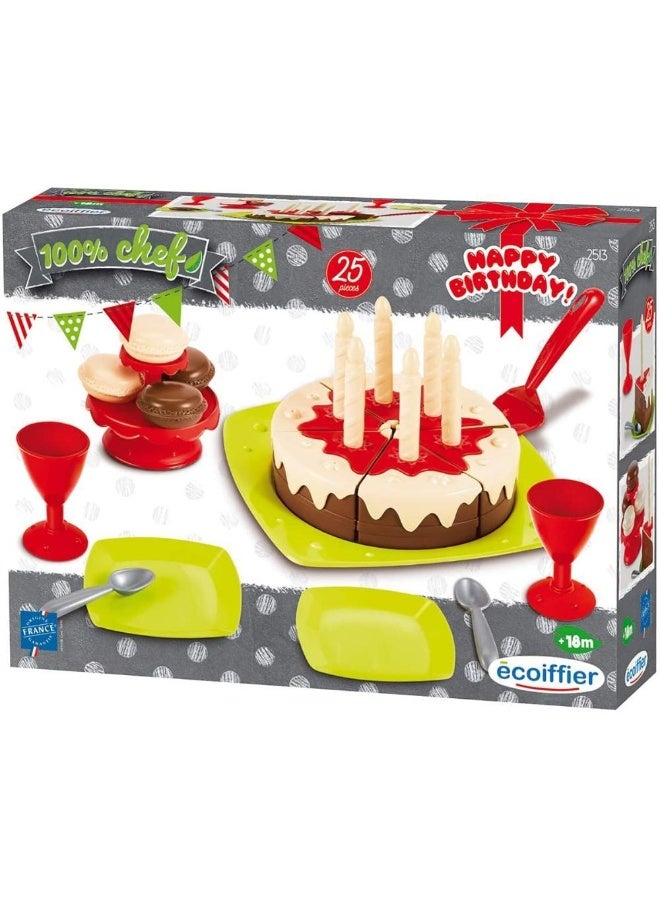 Ecoiffier 100% Chef Birthday Cake Playset (25 pieces) - Image 1