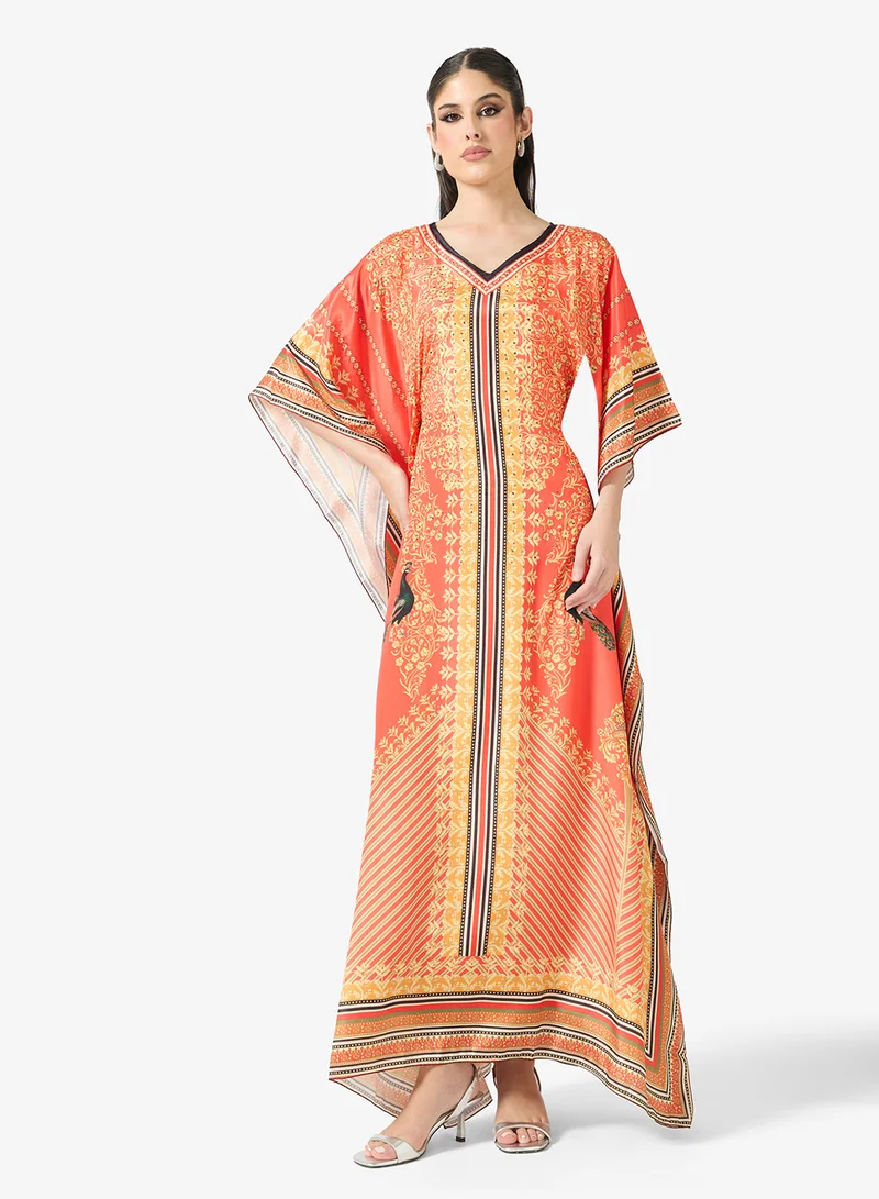 ارابيان كلوزيت Elegant Printed Kaftan Dress