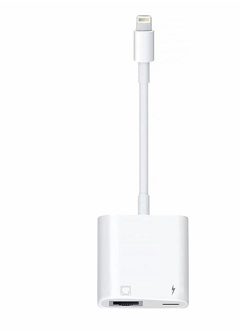 Lightning to RJ45 Ethernet LAN Network Adapter with Charge Port for Select iPhone, for iPad Models 100Mbps Charging Plug and Play
