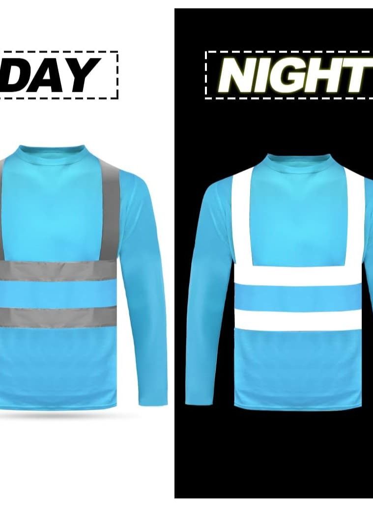تي شيرت أمان طويل الأكمام عاكس عالي الرؤية سريع الجفاف - Image 2