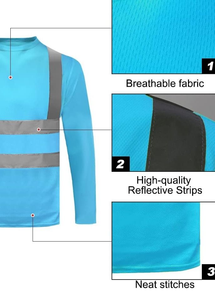 تي شيرت أمان طويل الأكمام عاكس عالي الرؤية سريع الجفاف - Image 3