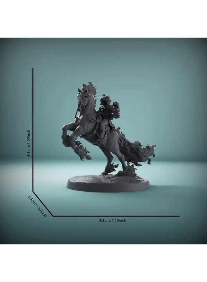 Knight On Horseback With Sword Jack O Lantern Gothic Medieval Fantasy Figure 1pc - Image 3