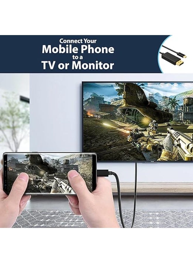 Pipestation USB C to DisplayPort Cable – 1.8m – 4K@60Hz HDR – Durable & Easy-to-Use USB-C to DP Adapter for Daily Use - Image 3