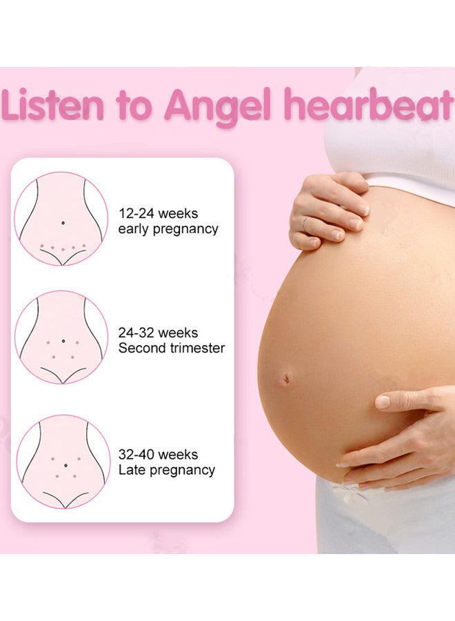 JIEZM Fetal Heart Rate Monitor, Portable Ultrasound Doppler with LCD Screen, Fetal Doppler for Pregnancy, Doppler Fetal Monitor Heartbeat Fetal Doppler for New Moms Easy to Use at Home,Curve display - Image 2