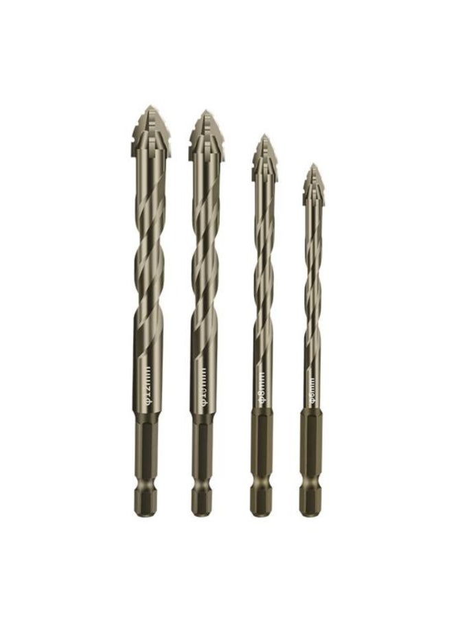 Four-Edged Serrated Eccentric Drill Bit Set High Hardness Rustproof Simple Installation Multifunction Skewed Head Drill Bit Set  - Image 2