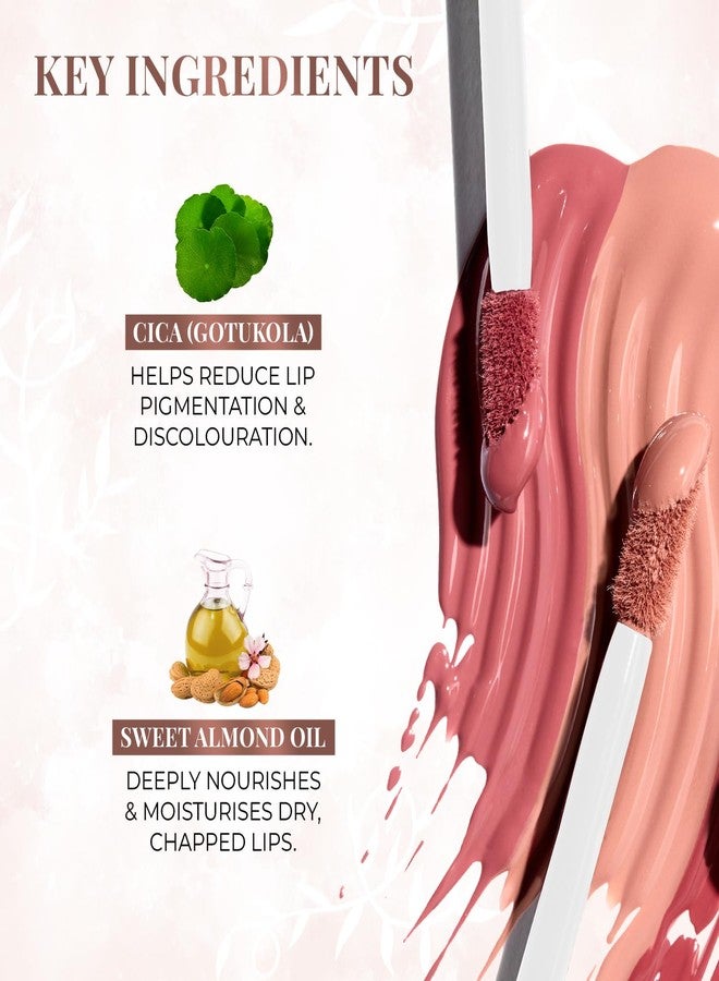 جاست هيربز أحمر شفاه Just Herbs Lip Ink غني بمستخلص نبات السيكا، مقاوم للانتقال، يدوم طويلاً، مصنوع من مواد نباتية للنساء، 2 مل (لاتيه اليقطين). - Image 4