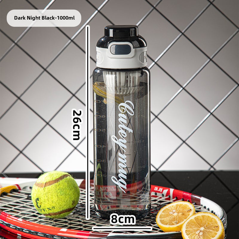 Summer Fitness Water Bottle Leakproof 1000ml-dark night - Image 1