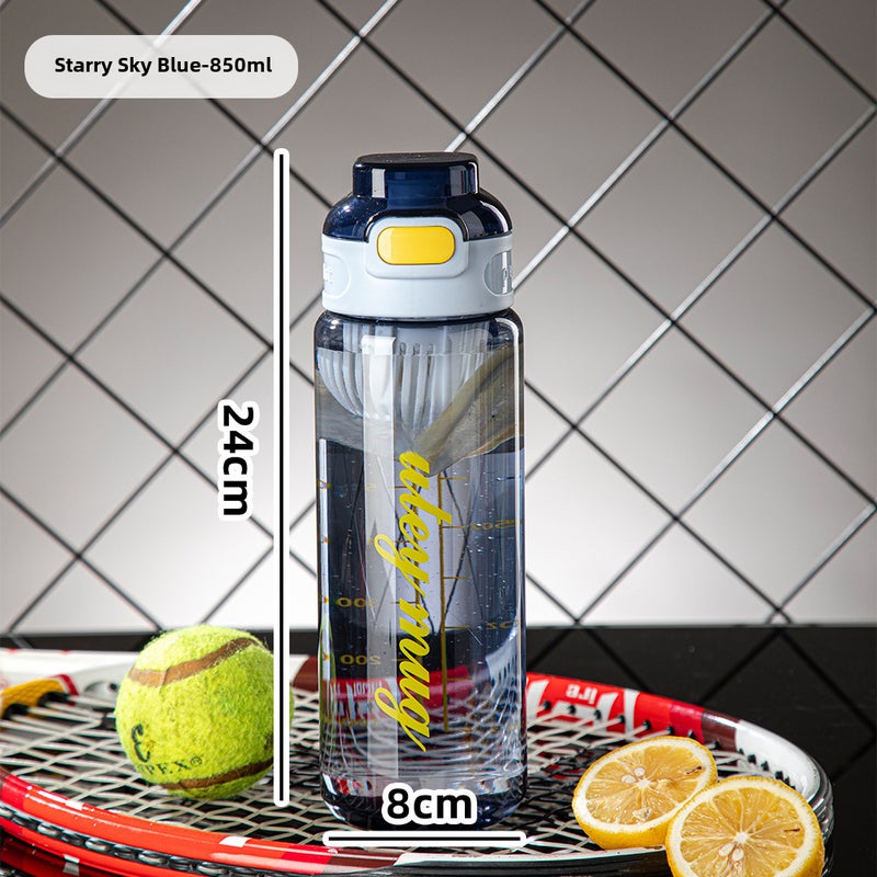 Summer Fitness Water Bottle Leakproof 1000ml-dark night - Image 4