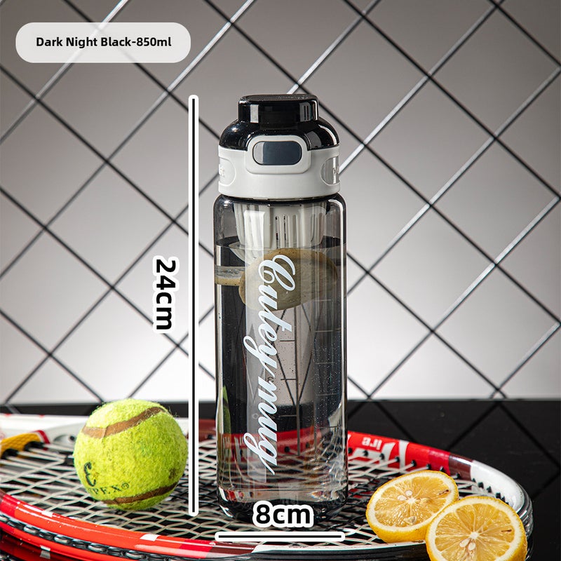 Summer Fitness Water Bottle Leakproof 1000ml-dark night - Image 5