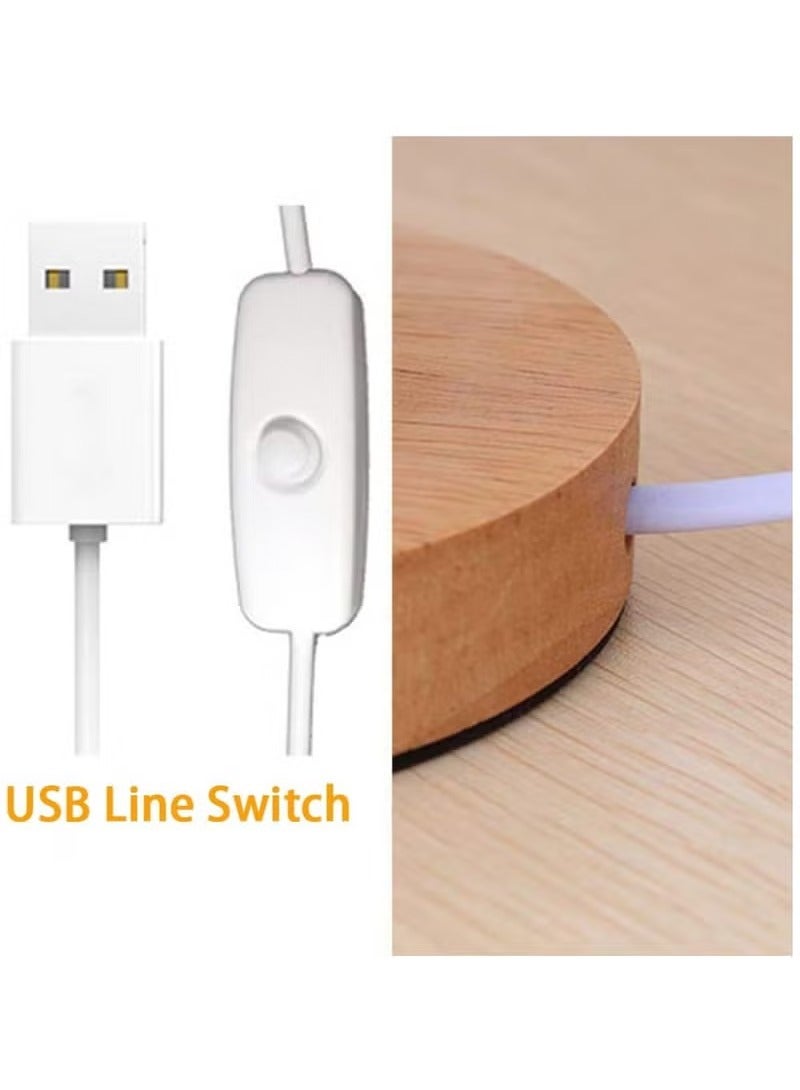 3 colors adjustable Desk Lamp USB Table Lamp Bedside Wooden Lamp Modern Nightstand Light Night Lamp with Round Fabric Lampshade for Home Bedroom Living Room Office - Image 4