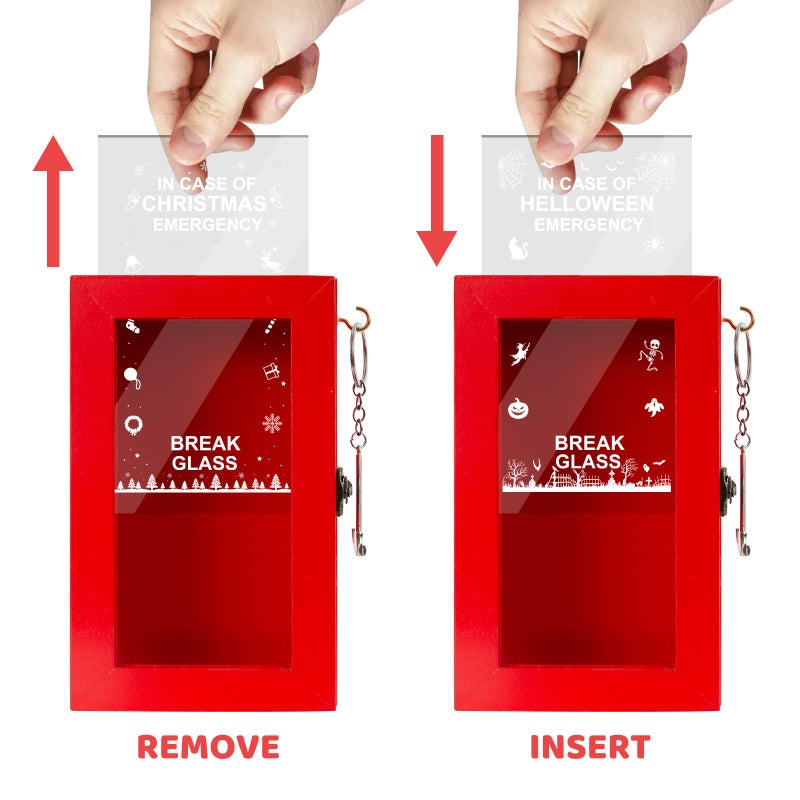 KHJCXS Funny Gift Emergency Box w/Hammer, In Case of Emergency Break Glass Boxes, 4 Types of Replacement, Halloween hilarious Desk Decor, White Elephant Gift and Gag Gifts for Friend Coworker Family - Image 3