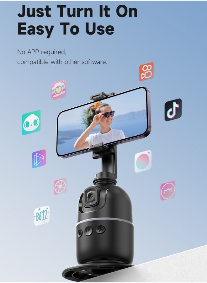 Generic Auto Face Tracking Tripod, 360° Rotation Auto Tracking Phone Holder Body Track Camera Mount with Remote, No App, Gesture Control, Moving Tripod for Vlog Live Streaming Video Recording Tiktok  - Image 5