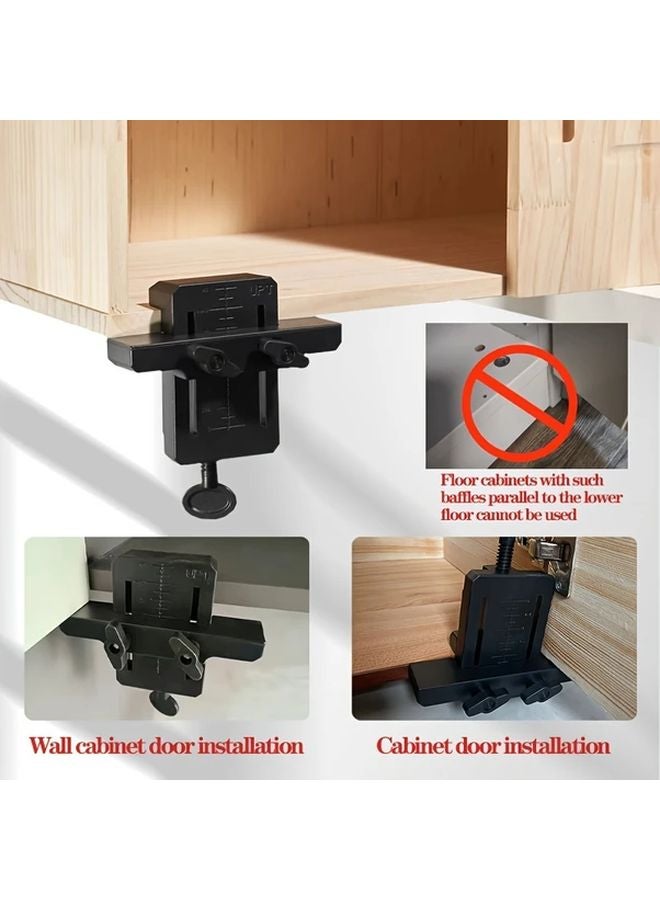 Multifunctional Cabinet Door Installation Jig Adjustable Clamp On Tool Black Plastic - Image 4