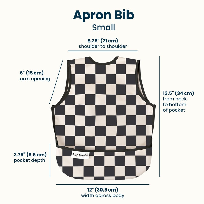 Tiny Twinkle Mess Proof Baby Bib for Boys | Waterproof Toddler Bib for Eating | Baby Apron for Feeding, Machine Washable | Perfect Shower Gift (Black Checkers, 6â€“24M) - Image 4
