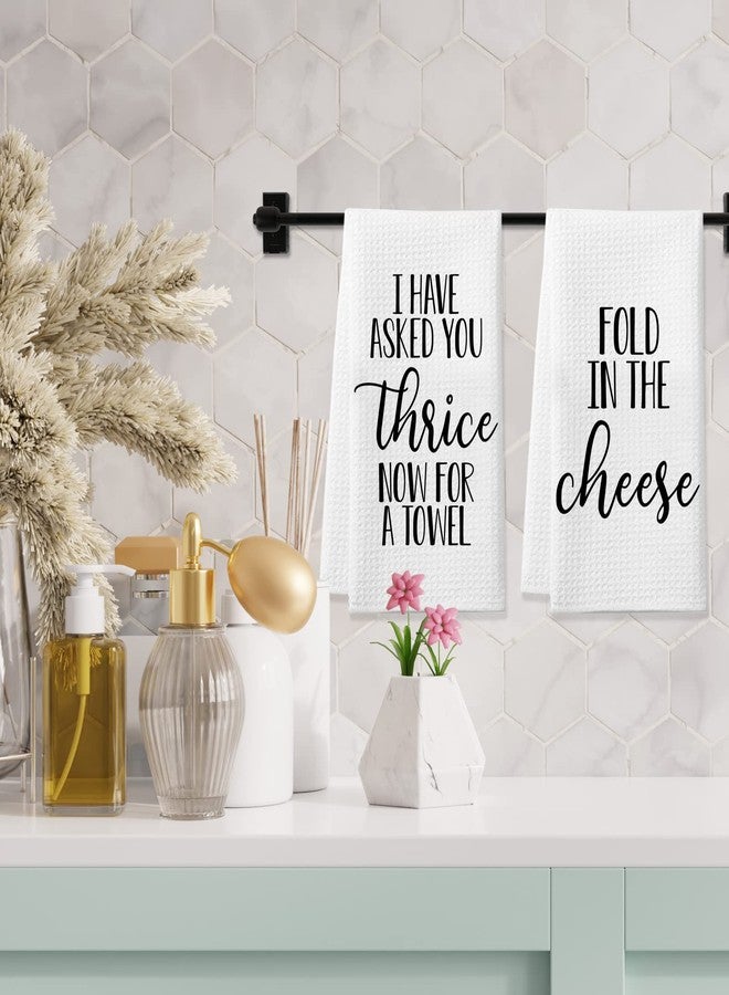 Saukore Fold in The Cheese Kitchen Towels, 2 Pack Waffle Dish Towels TV Show Merchandise Gift, Funny Bathroom Hand Towels, Birthday Housewarming Gifts for SC Fans - Image 2