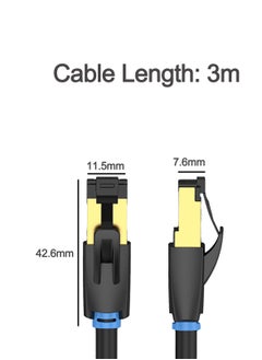 Generic CAT8 Fast Transmission Patch Cable，Black，3 Meters  - Image 2