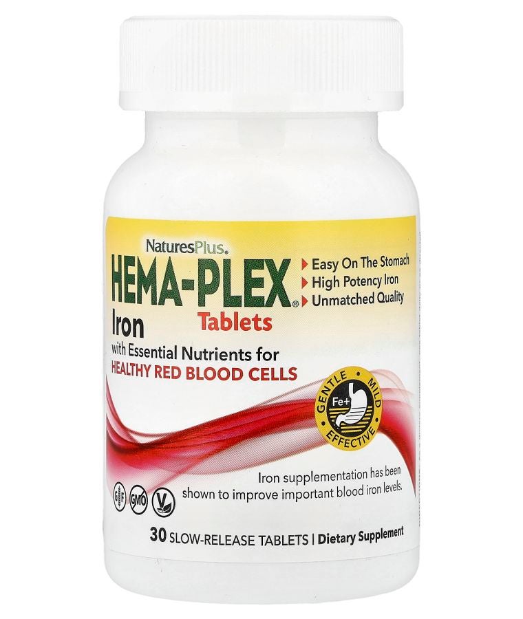 هيما-بليكس® حديد مع العناصر الغذائية الأساسية لخلايا الدم الحمراء الصحية 30 قرص بطيء الإطلاق