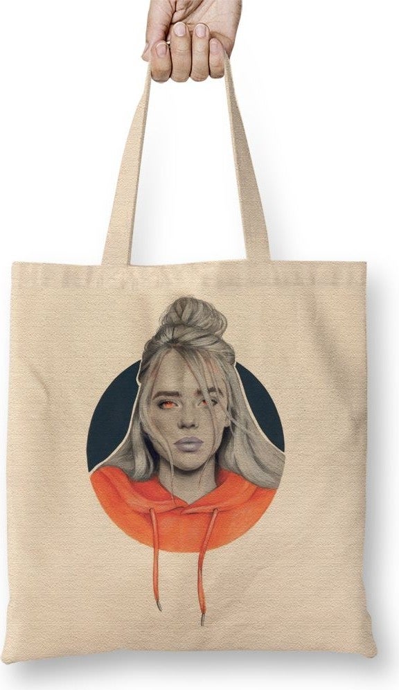 Baskı Dükkanı Print Shop Billie Eilish 02 Tote Bag Long Handle