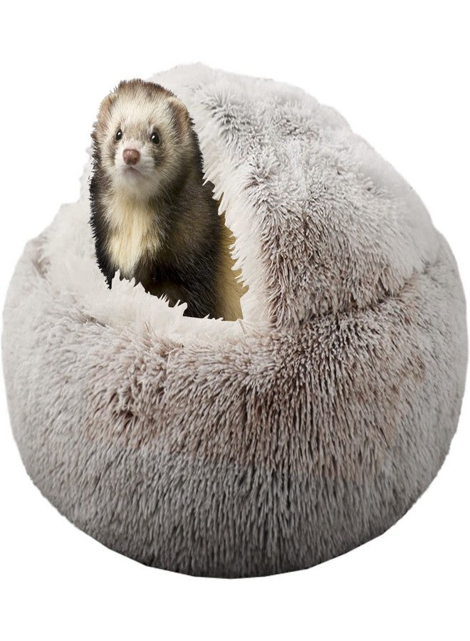 FULUE Ferret Bed Cave Bed and Hideout，Ferret Hideaway Bed Accessories for Cage(Brown) - Image 1