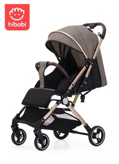 hibobi Two-Way Push High View Portable Folding Stroller - Brown  - Image 2