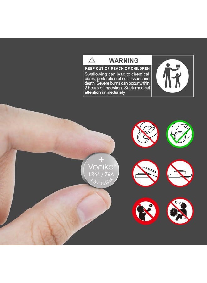 Voniko AG13 LR44 Batteries 20 Pack—[Ultra Power] Premium Alkaline 1.5 Volt LR44 Button Cell Battery for Toys & Electronic Devices - Image 2