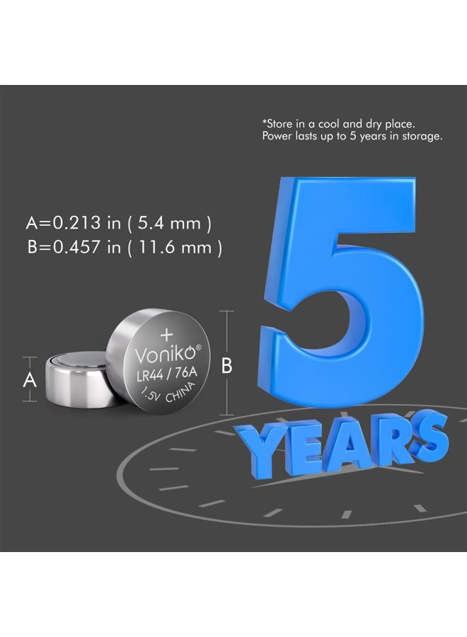 Voniko AG13 LR44 Batteries 20 Pack—[Ultra Power] Premium Alkaline 1.5 Volt LR44 Button Cell Battery for Toys & Electronic Devices - Image 3
