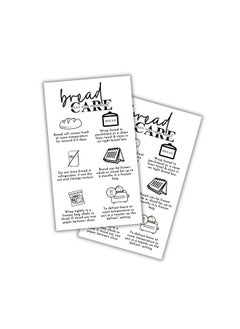 Lashicorn Bread Care Instruction Cards | 50Pk 2X3.5” Sourdough Storage Bakery Baker Client Packaging Cinnamon Roll Cupcake Cake How To Store  - Image 1