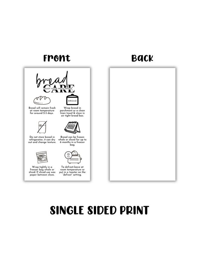Lashicorn Bread Care Instruction Cards | 50Pk 2X3.5” Sourdough Storage Bakery Baker Client Packaging Cinnamon Roll Cupcake Cake How To Store  - Image 4