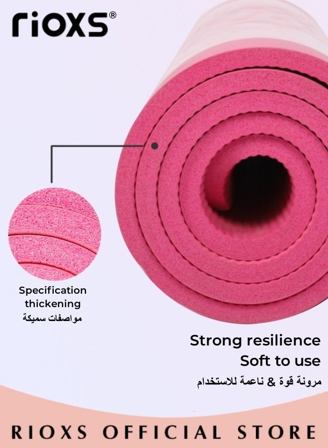 RIOXS Yoga Mats,10 mm  Extra Thick High Density Exercise Mat With Bandage And Carrying Bag,Anti-Tear Non-Slip Pad,Cushy Floor Pad For Pilates Yoga Fitness - Image 5