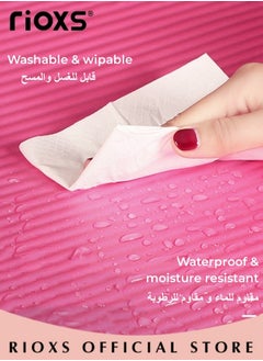 ريوكس يوغا مات، سمكه 10 ملم إضافية عالية الكثافة التدريبات مات مع ضمادة وحقيبة حمل، مضاد للدموع غير منزلق وسادة أرضية كوشي ل بيلاتيس اليوغا اللياقة  - Image 3