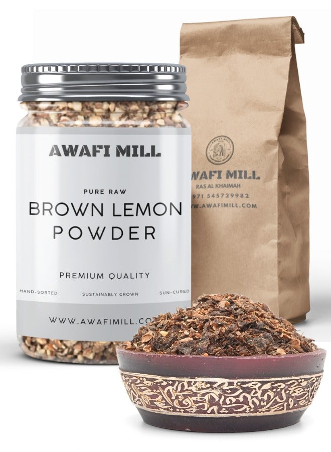 Awafi Mill AWAFI MILL Brown Lemon Powder | Dried Lemon Peel Powder | Natural Citrus Flavor  - Image 1