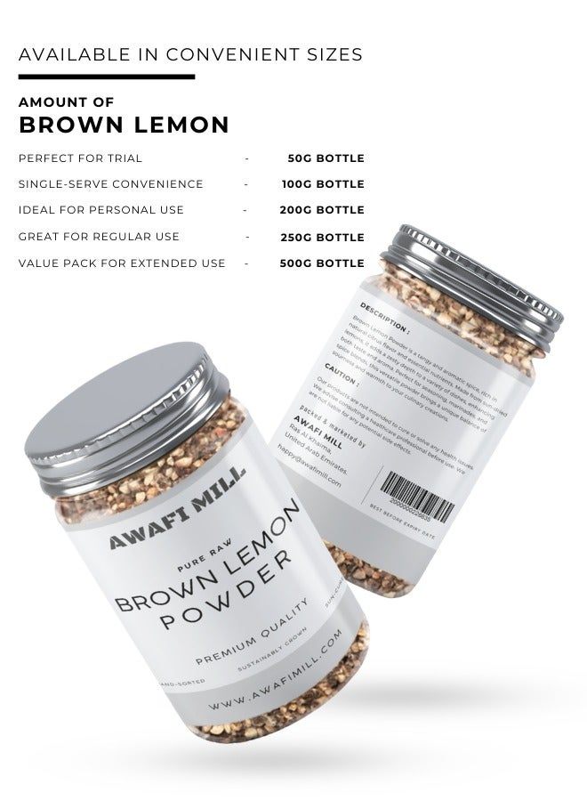 Awafi Mill AWAFI MILL Brown Lemon Powder | Dried Lemon Peel Powder | Natural Citrus Flavor  - Image 5