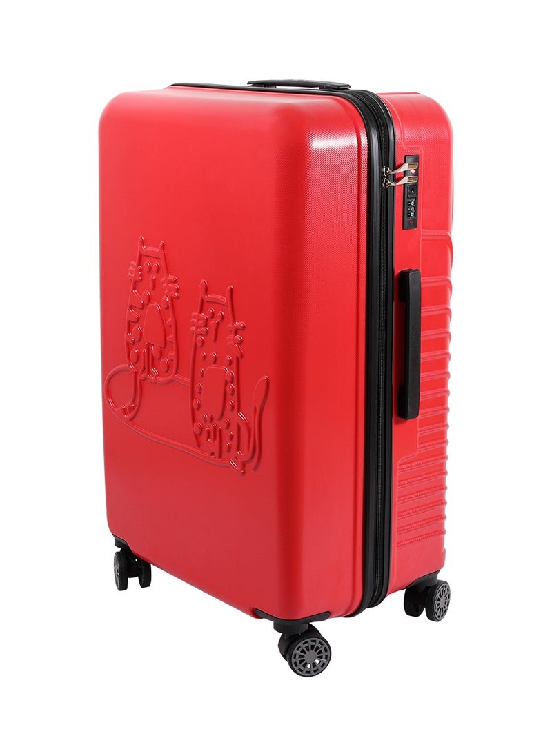 Biggdesign - Biggdesign Lightweight Cats Design Carry On Luggage with Spinner Wheel and Lock System Red 20-Inch - Image 1
