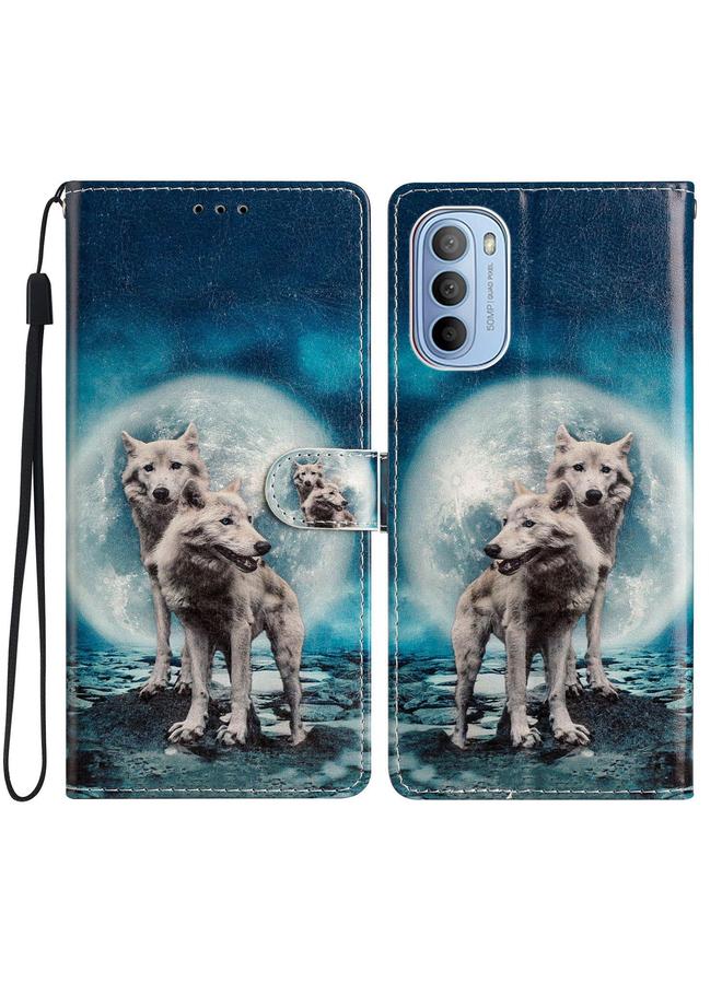 اس-توب جراب هاتف موتورولا موتو جي 62 مصنوع من الجلد برسومات ملونة - Image 2