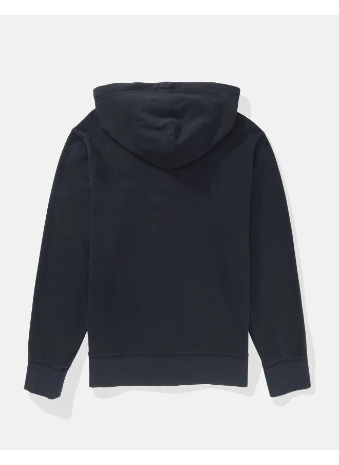 American Eagle AE Fleece Logo Graphic Zip-Up Hoodie