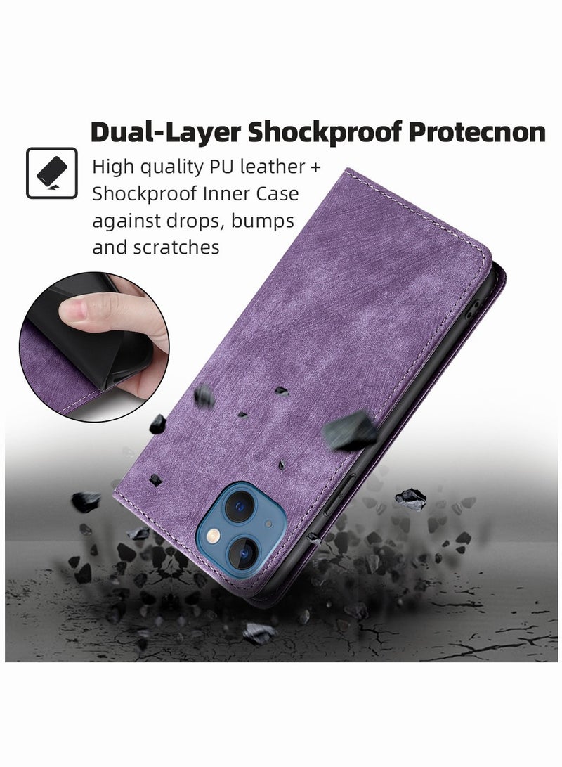 Motim Iphone 14 Wallet Case with Card Holders, Leather Magnetic Slim Casel, Shockproof Protective Hard Back Case with Pocket and Stand - Image 3