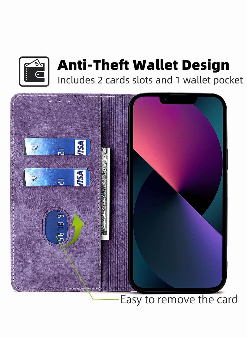 Motim Iphone 14 Wallet Case with Card Holders, Leather Magnetic Slim Casel, Shockproof Protective Hard Back Case with Pocket and Stand - Image 4