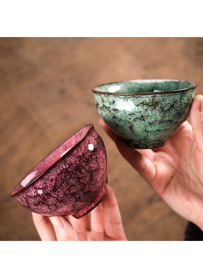 Chinese Jianzhan Tenmoku Tea Cups Set of 5, Handcrafted Kiln-Transformed Ceramic Cups in Five Elements Colours (Wu Xing), Imperial Heritage Gongfu Tea Cup Gift Box for Chinese Tea, Espresso and Arabic Gahwa, Multicolour - Image 3