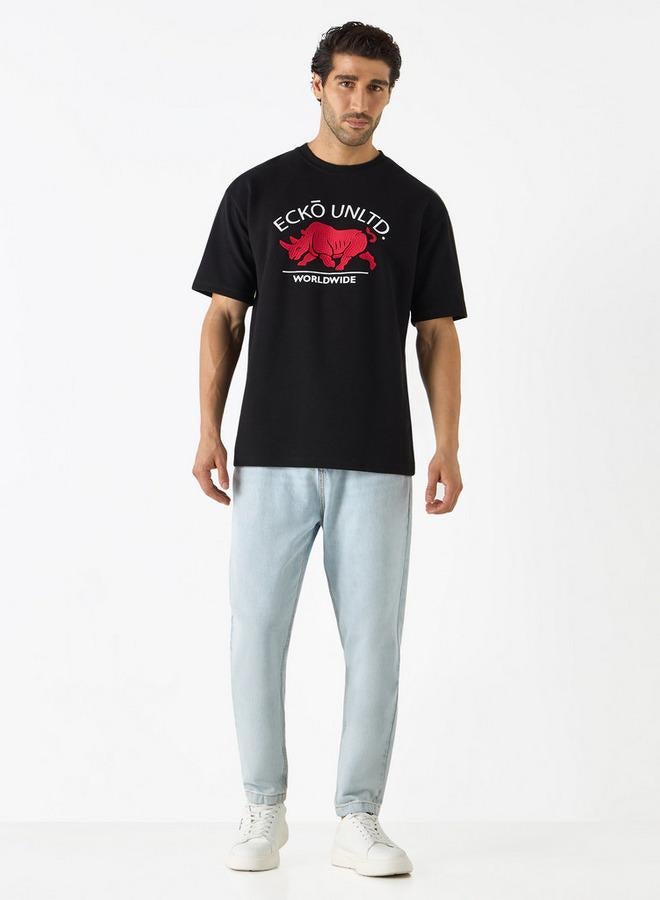 Ecko Unltd. Ecko Logo Detail Crew Neck T-shirt with Short Sleeves - Image 2