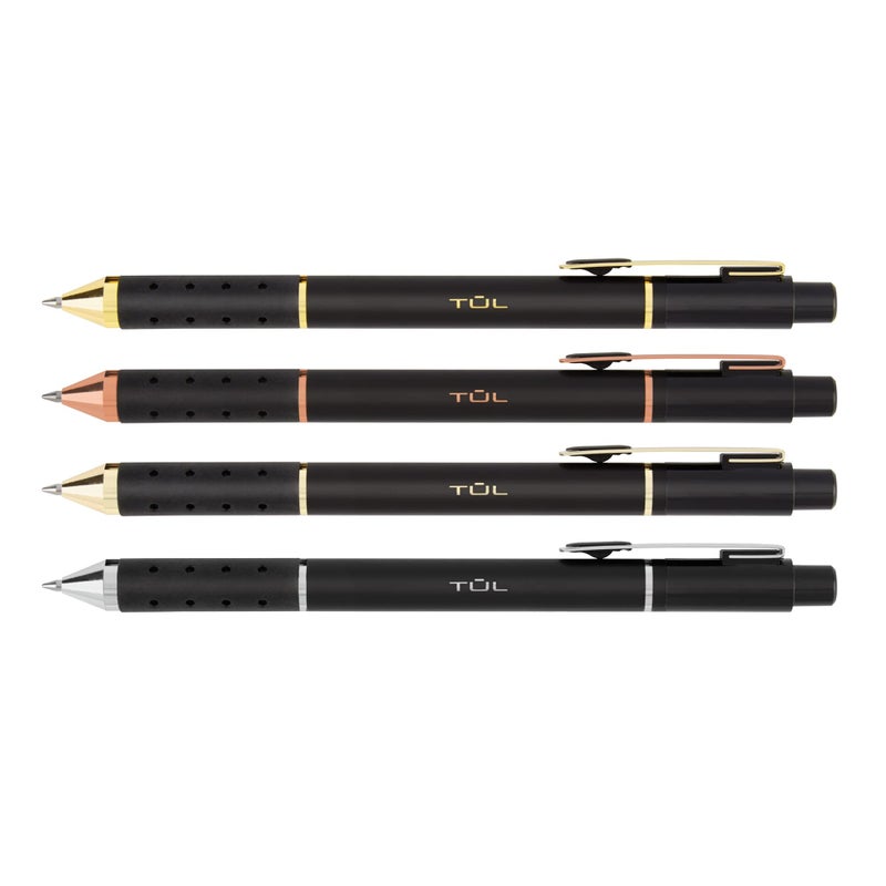 TUL® GL Series Retractable Gel Pens, Medium Point, 0.7 mm, Black Barrel, Black Ink, Pack Of 12 Pens - Image 2
