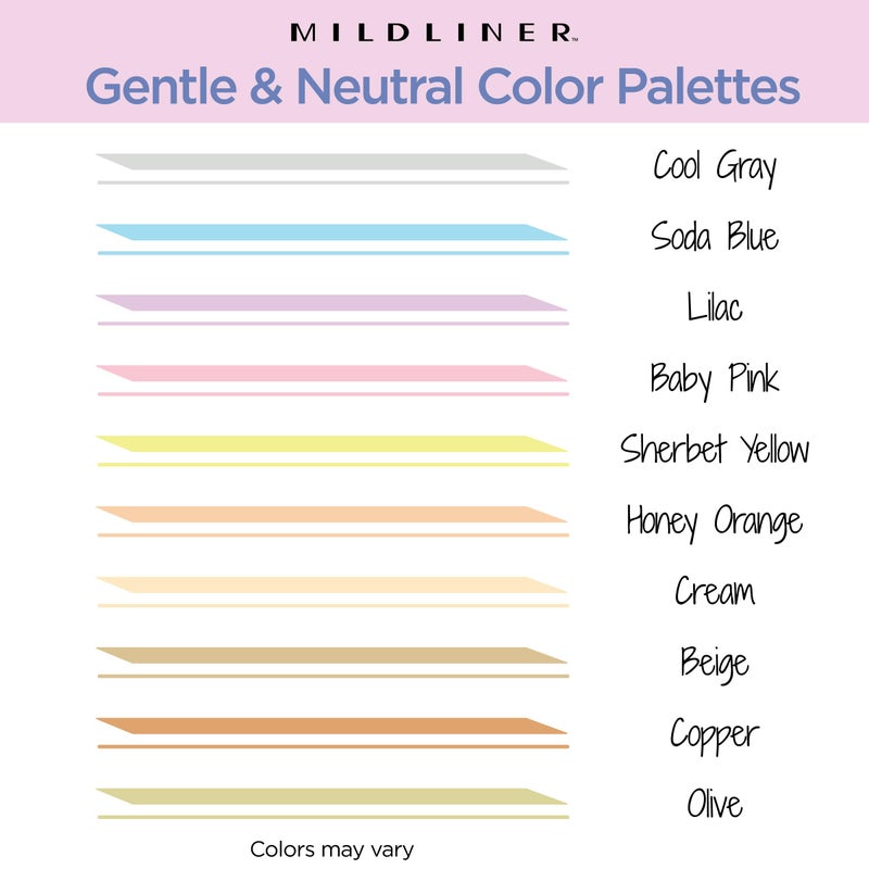 Zebra Pen Mildliner Dual-Tip Highlighter Marker Set, Broad and Fine Point Tips, No Bleed, Ideal for Bible Highlighting & Giftable Art Supplies, Assorted Neutral and Gentle Ink Colors, 10-Pack (78701) - Image 3