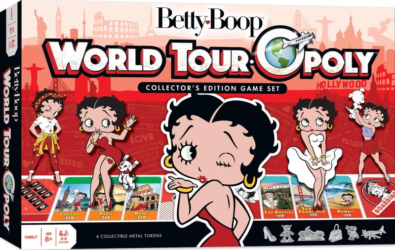 MasterPieces MasterPieces Opoly Board Games  Betty Boop World Tour Opoly  Officially Licensed Board Games For Adults Kids  Family - Image 1
