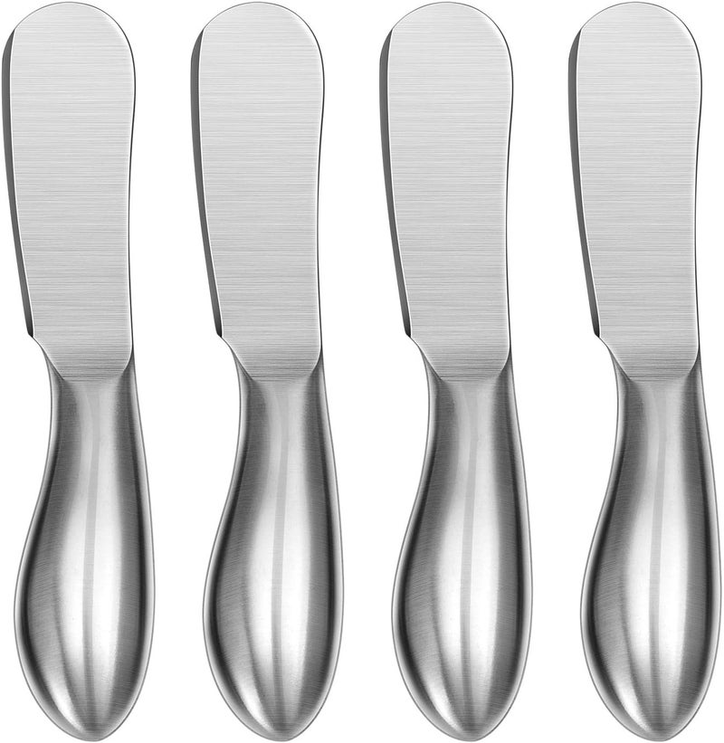 WoneNice 4-Piece Spreader Knife Set, Stainless Steel for Cheese Butter Jam, Dishwasher Safe Kitchen & Serving Utensils, Gift for Wedding Housewarming Christmas - Image 1