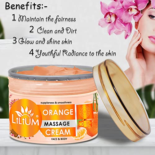 Lilium Suppleness & Smoothness Orange Facial Kit 1000GM | Nourishes & Tighten The Skin | Minimizes Signs of Ageing, Wrinkles, Fine Lines & Dark Spots |Skin Exfoliation & Refreshed Glowing Skin - Image 2