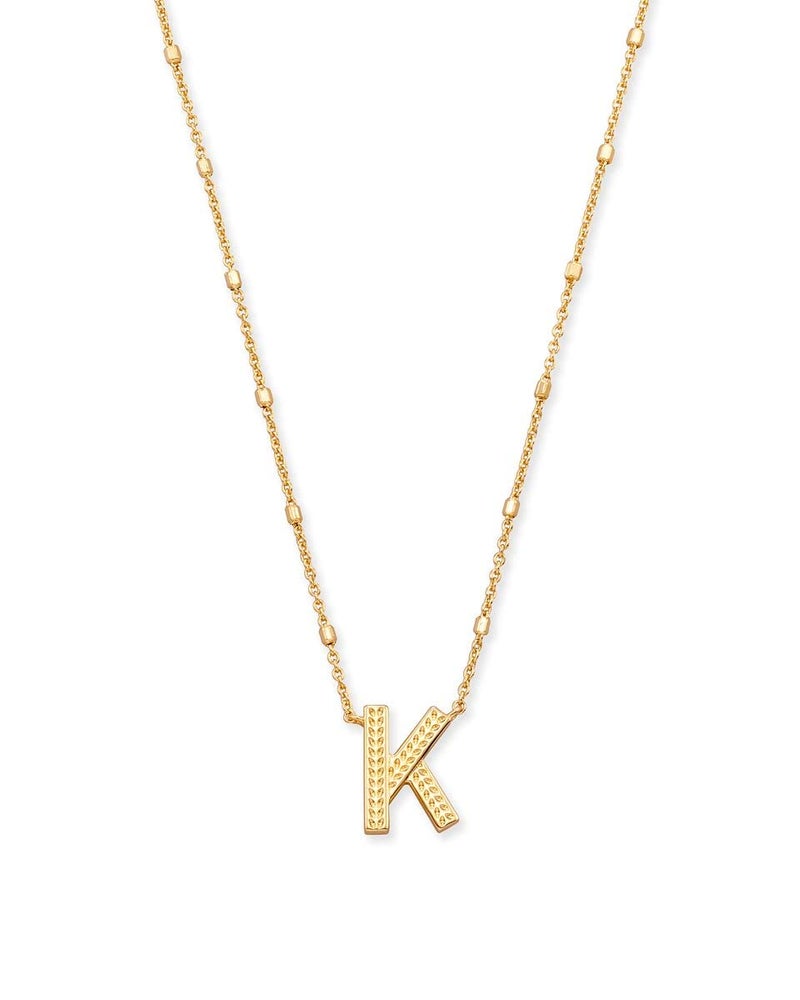 Kendra Scott Letter K Pendant Necklace for Women, Fashion Jewelry, 14k Gold-Plated Brass, Gold Metal, Letter K - Image 1