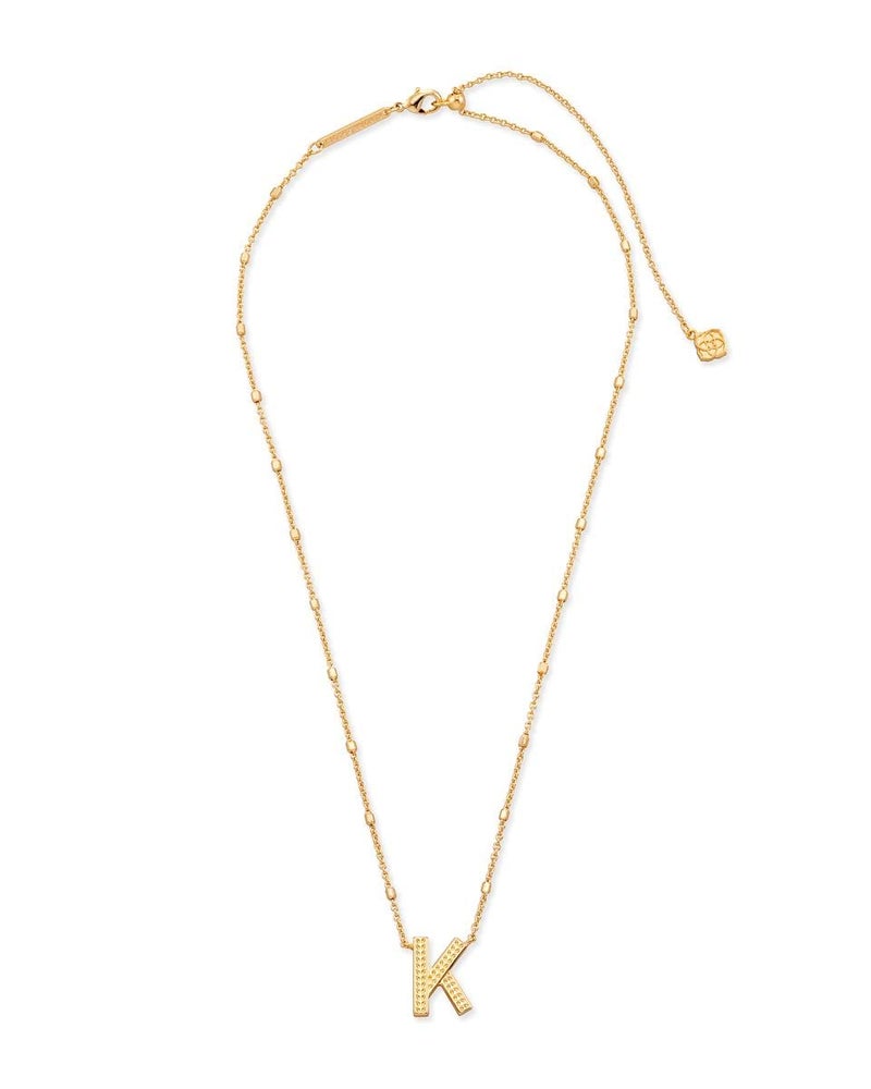 Kendra Scott Letter K Pendant Necklace for Women, Fashion Jewelry, 14k Gold-Plated Brass, Gold Metal, Letter K - Image 2