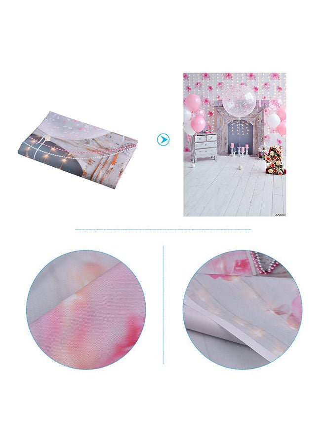 NIBEMINENT Balloon Children Photo Studio Background White/Pink/Red  - Image 5