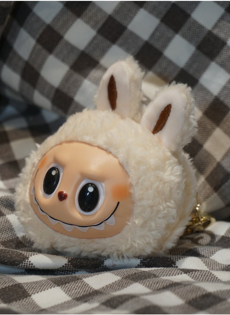 Generic - Labubu Beige Plush Keychain – Soft Cream Bunny Pendant, Neutral and Elegant - Image 1