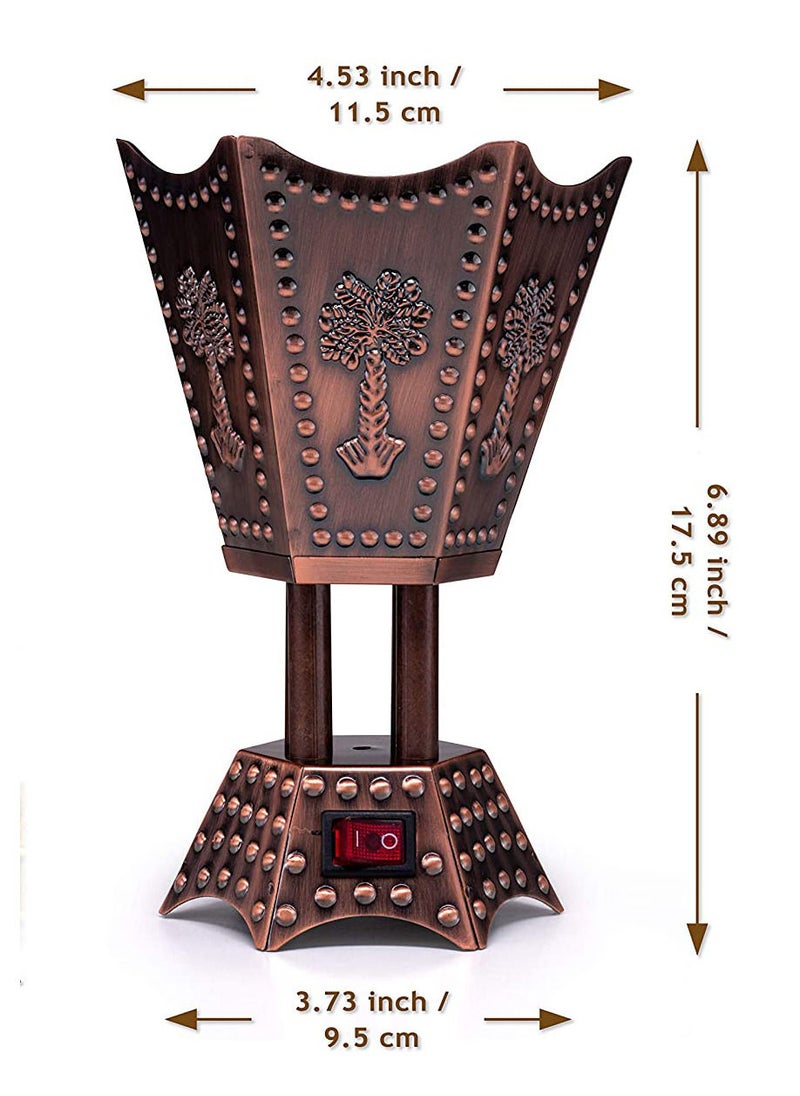 SAQOWARE - Electric Bakhoor Burner/Madkhan/Mabkhara/Oud Burner/Incence Burner(Copper) 6 Corner Shape - Image 1