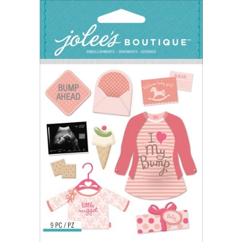 EK Success Jolee's Boutique Dimensional Stickers, Baby Girl Pregnancy - Image 1